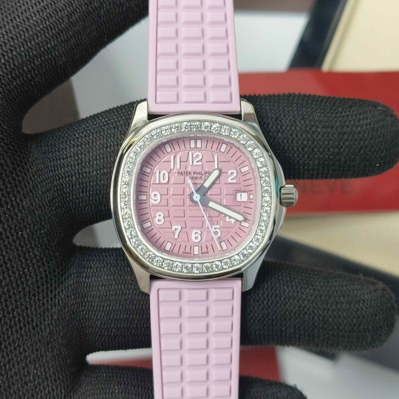 Patek Philippe Nautilus Diamond Bezel Violet Dial Rubber