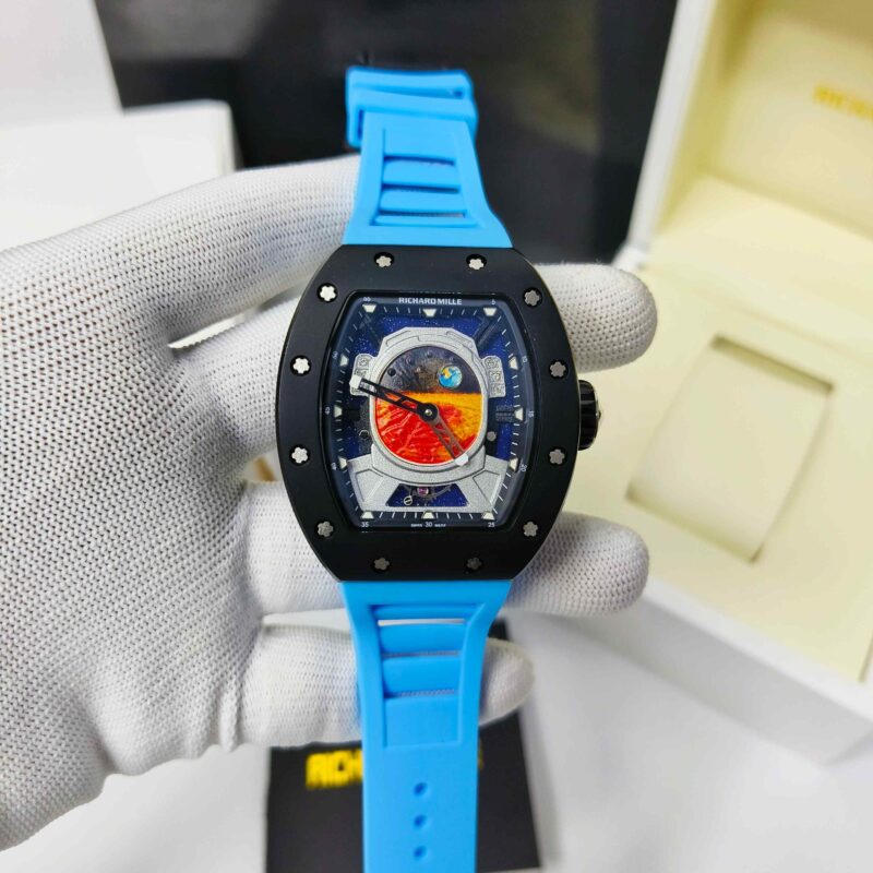 Richard Mille RM52-05 Tourbillon Black Bazel Blue Rubber