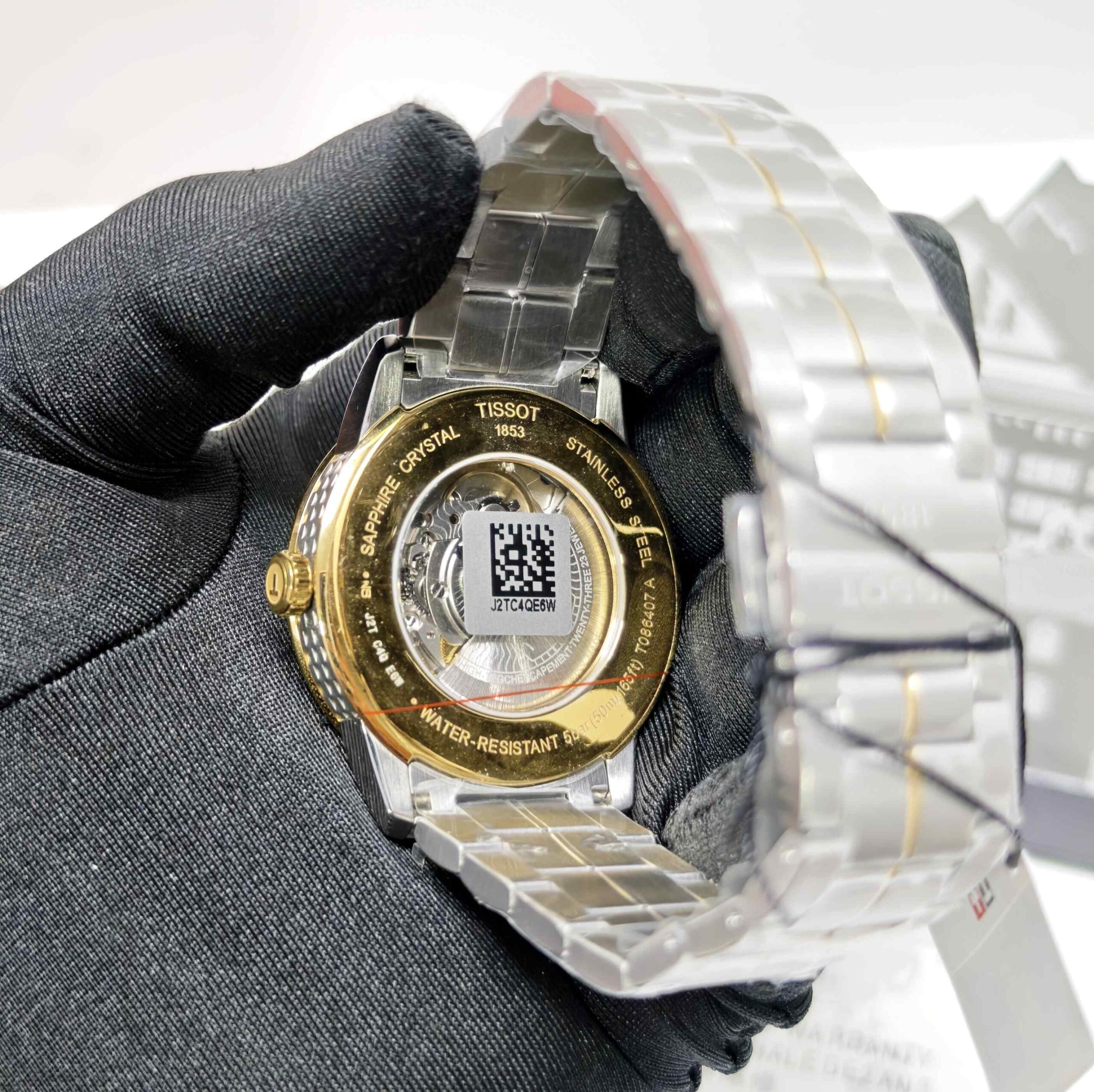 Tissot Luxury Powermatic 80 Gold Bazel Stainless Steel White Dial - Image 3