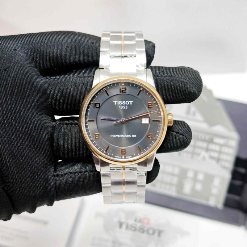 Tissot Luxury Powermatic 80 Gold Bazel Steel Black Dial Store Quality