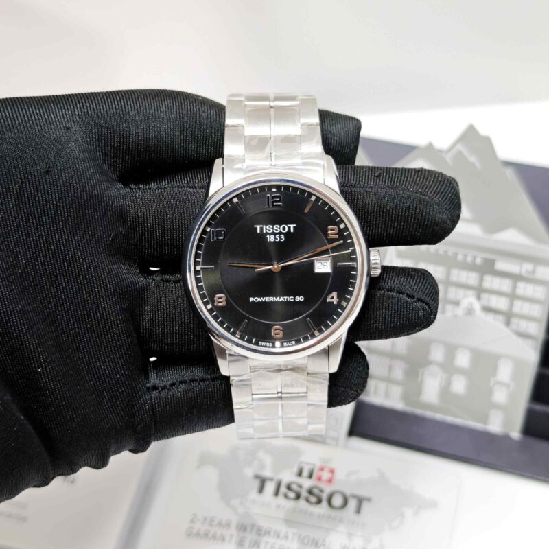 Tissot Luxury Powermatic 80 Stainless Steel Black Number Dial