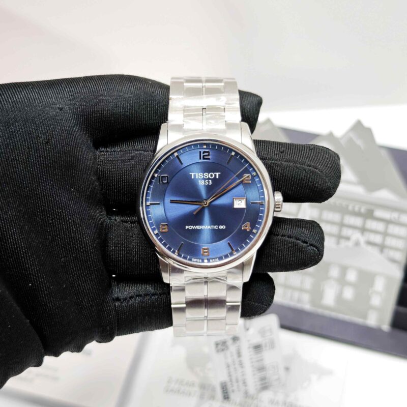 Tissot Luxury Powermatic 80 Stainless Steel Blue  Number Dial
