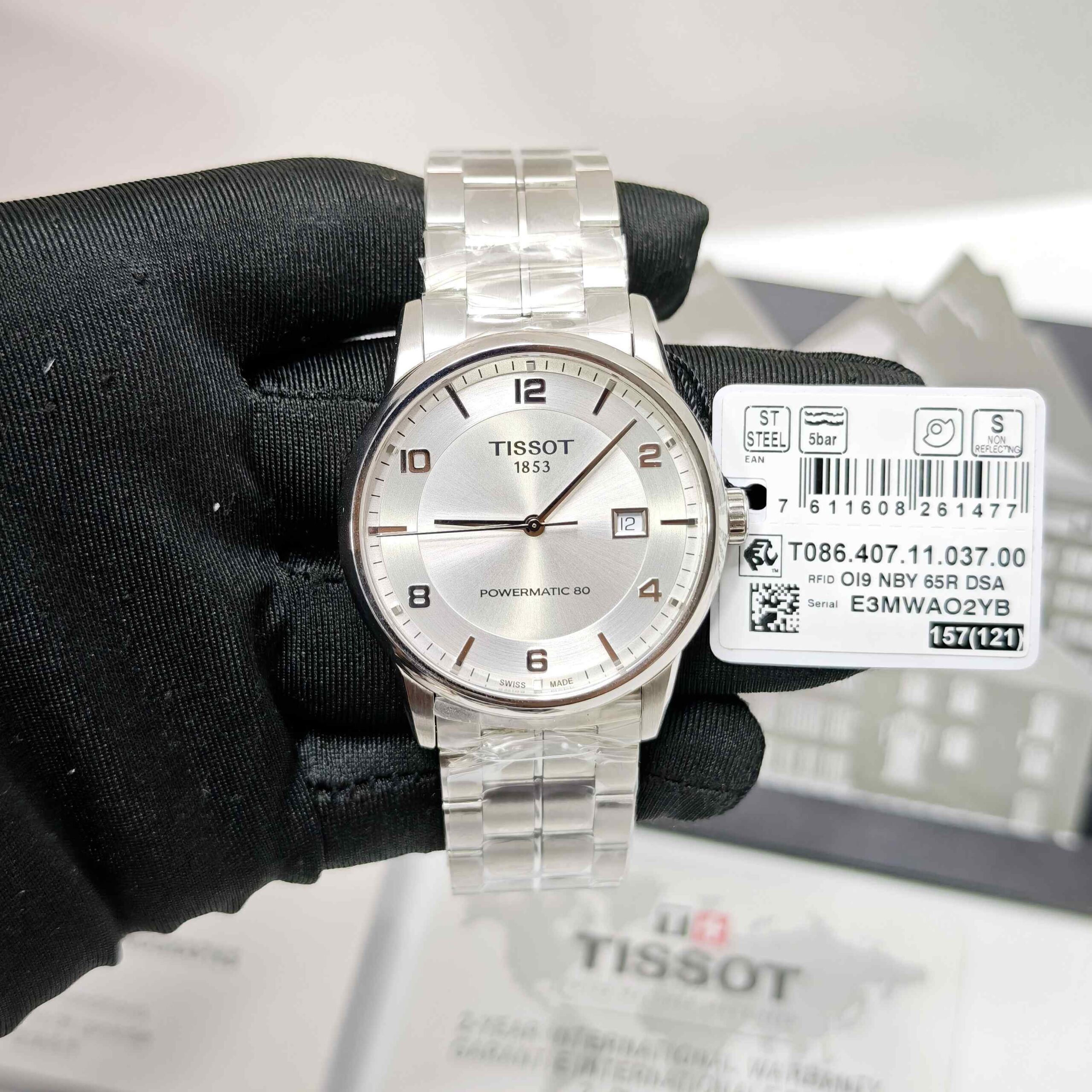 Tissot Luxury Powermatic 80 Stainless Steel White Number Dial - Image 2