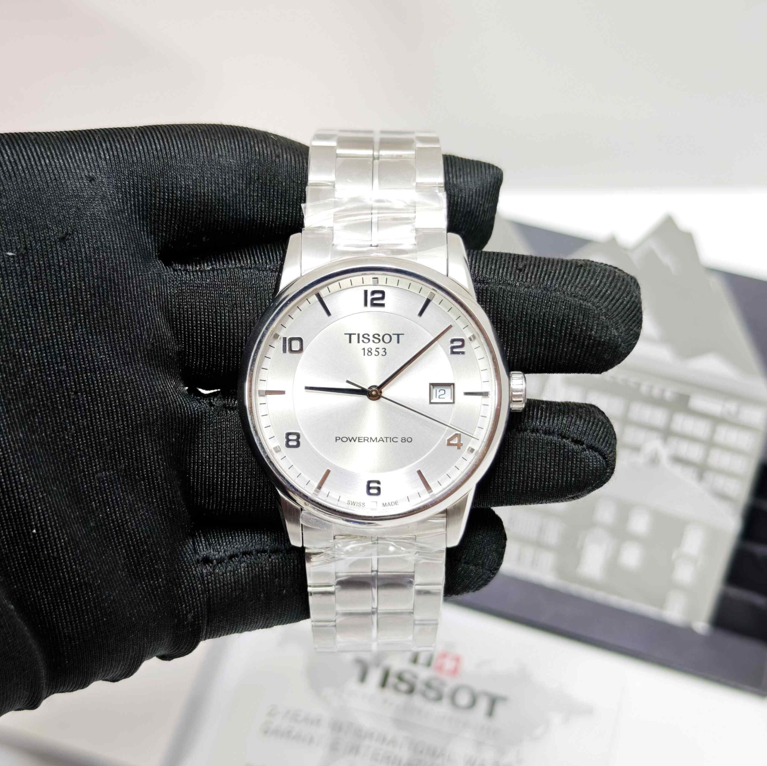 Tissot Luxury Powermatic 80 Stainless Steel White Number Dial