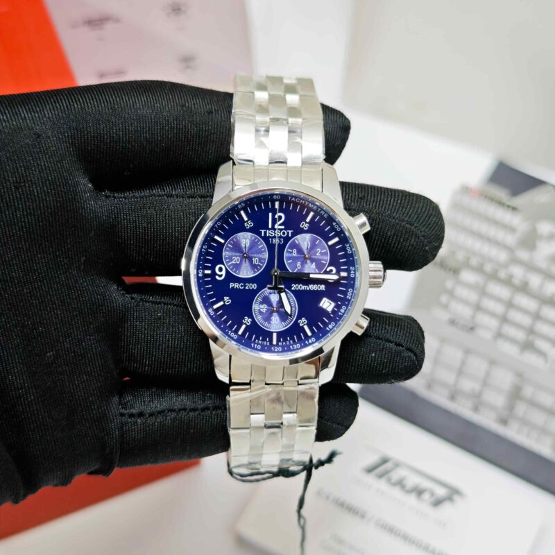 Tissot PRC 200 Chronograph Stainless Steel Blue Dial Store Quality