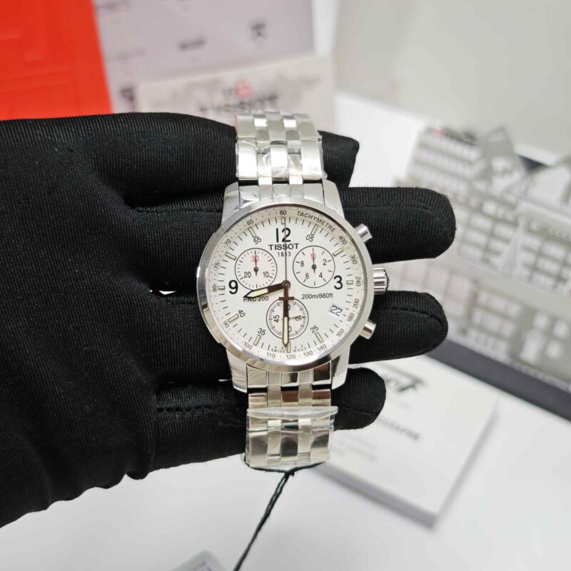 Tissot PRC 200 Chronograph Stainless Steel White Dial Store Quality