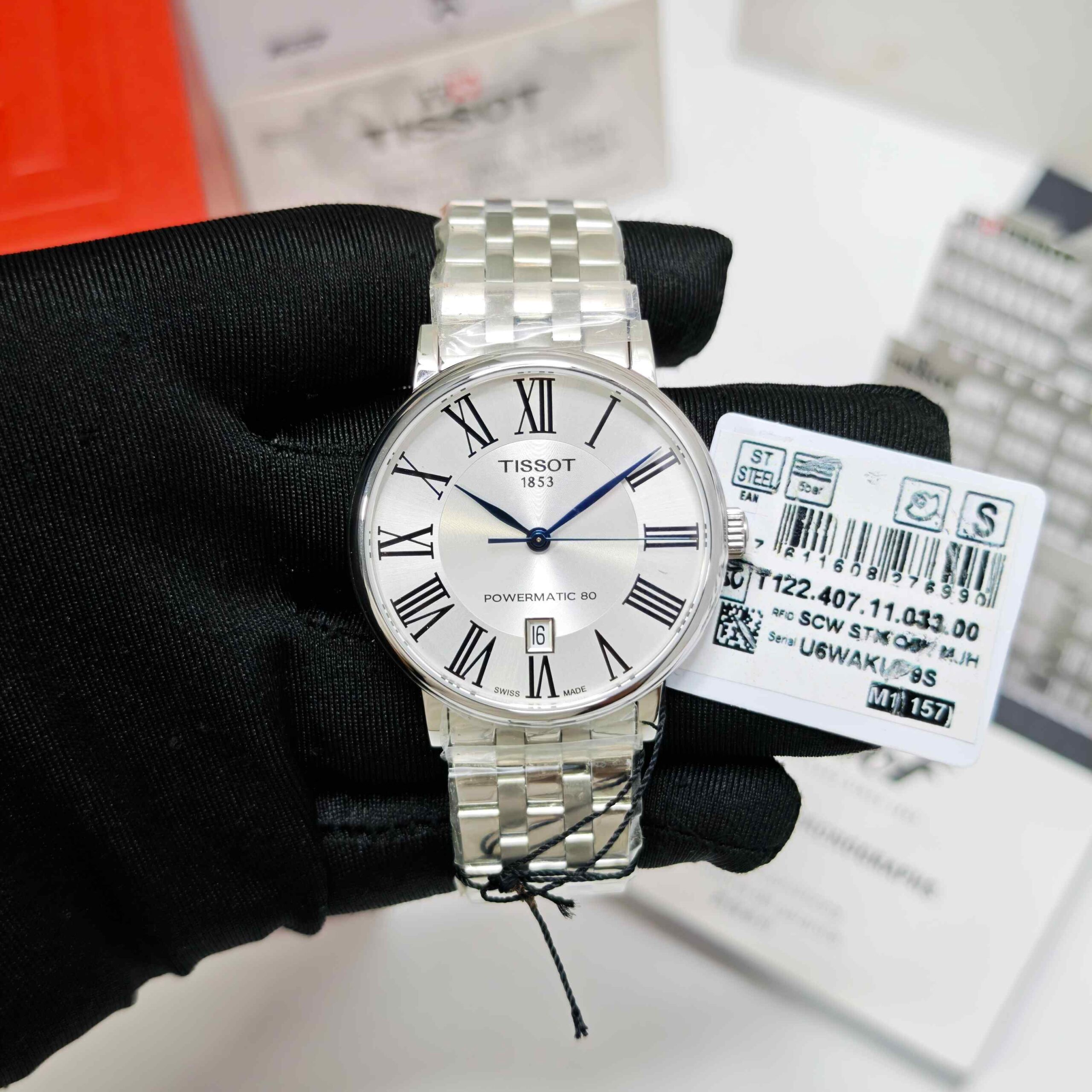 Tissot T-Classic Carson Premium Powermatic 80 Steel Roman marker White Dail Store Quality - Image 2