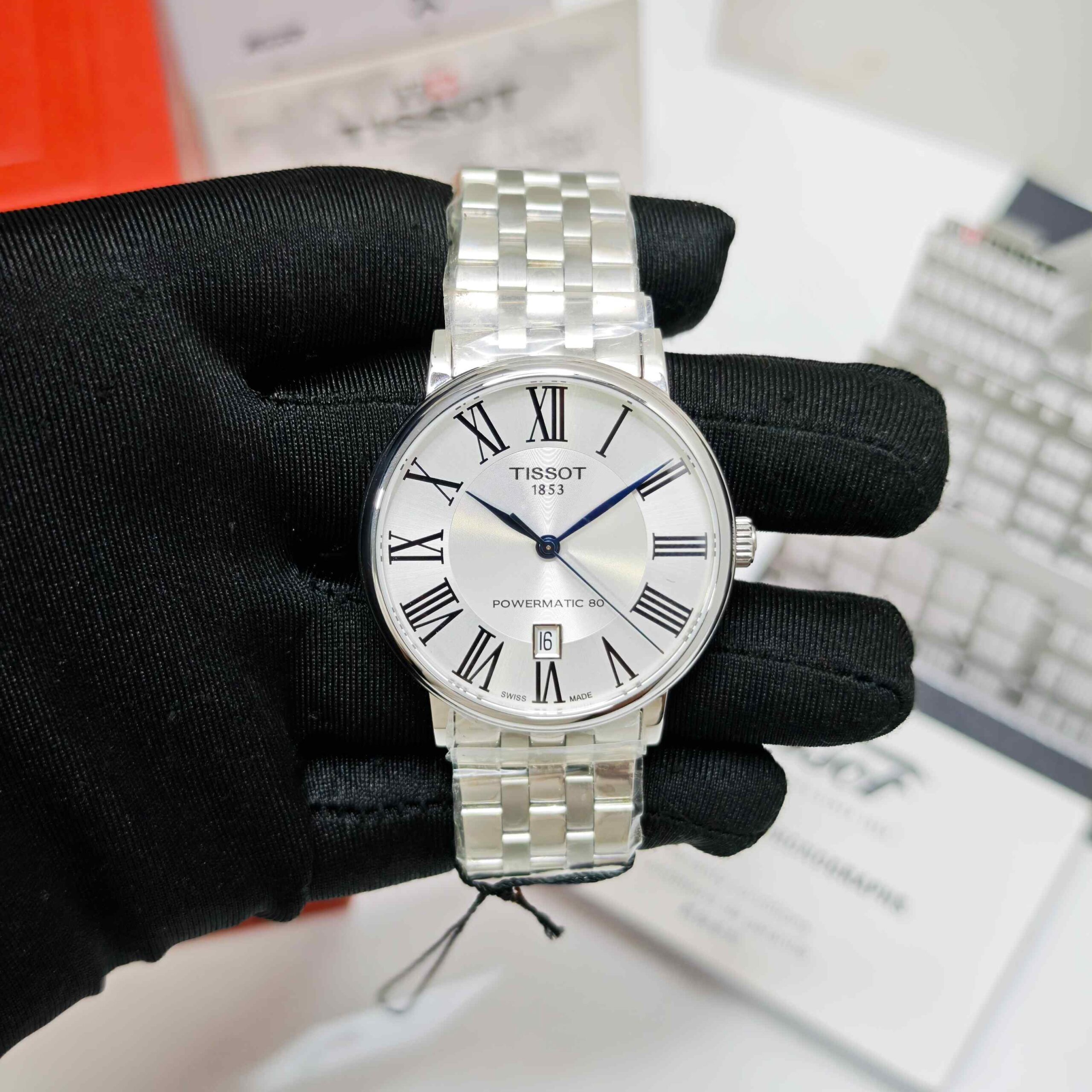 Tissot T-Classic Carson Premium Powermatic 80 Steel Roman marker White Dail Store Quality
