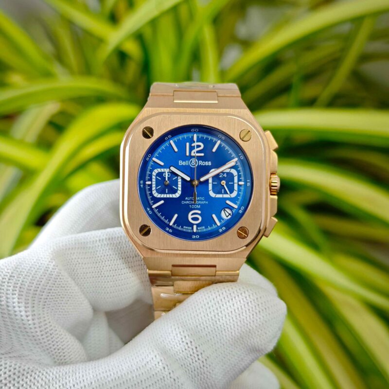 Bell & Ross BR-05 Chronograph Rose Gold Blue Dial