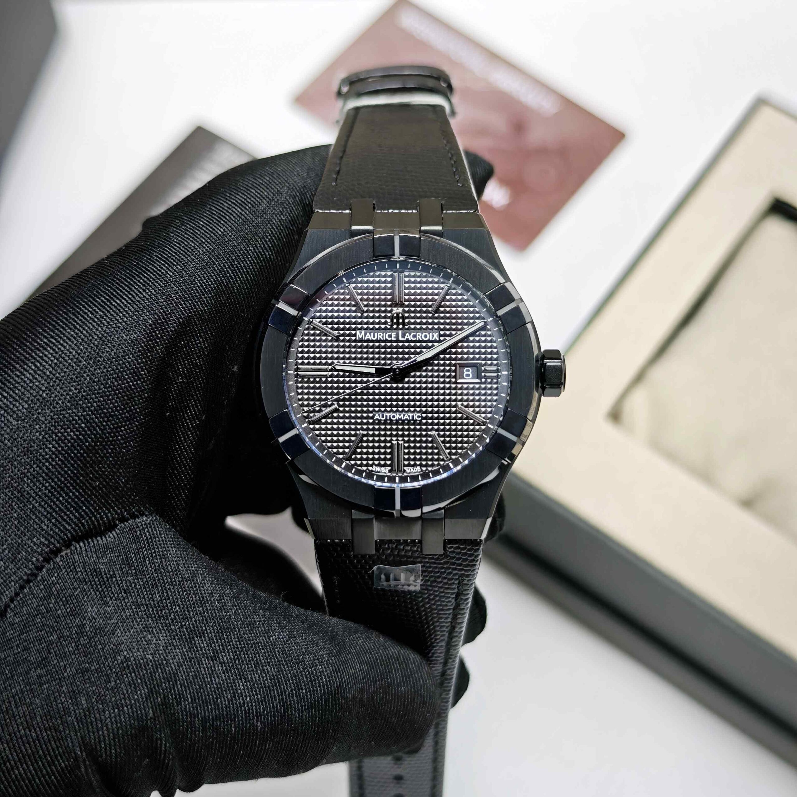 Maurice Lacroix Aikon Steel Black Dial Leather Strap - Image 2