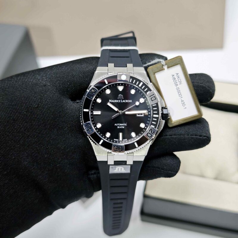 Maurice Lacroix Aikon Venturer Steel Black Dial Rubber Strap