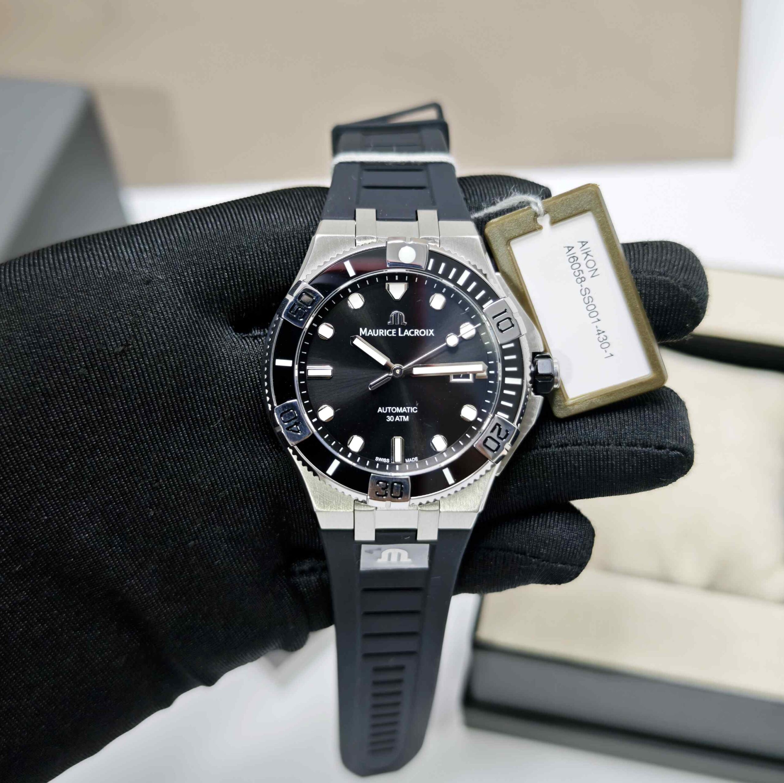 Maurice Lacroix Aikon Venturer Steel Black Dial Rubber Strap