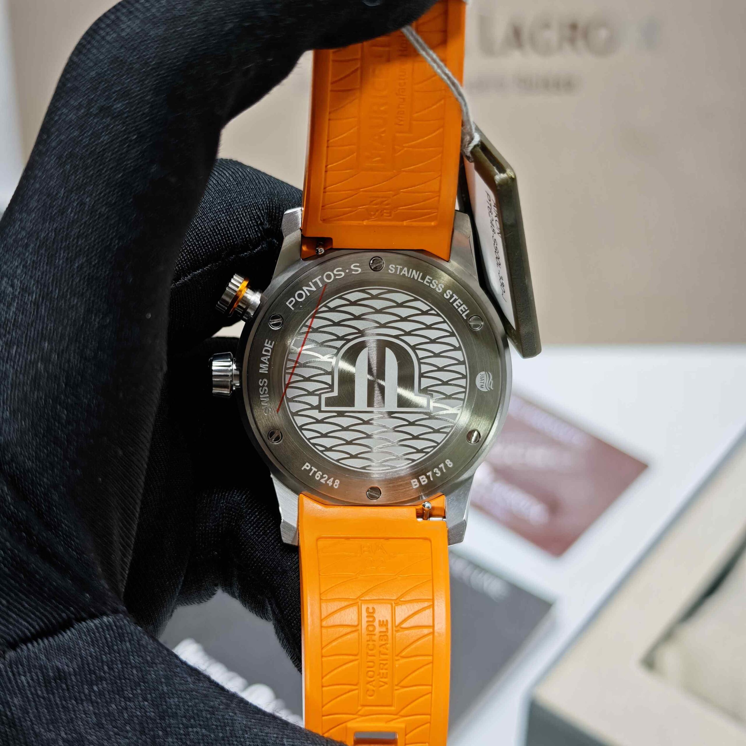 Maurice Lacroix Pontus S Diver Steel Case Black Dial Orange Strap - Image 3