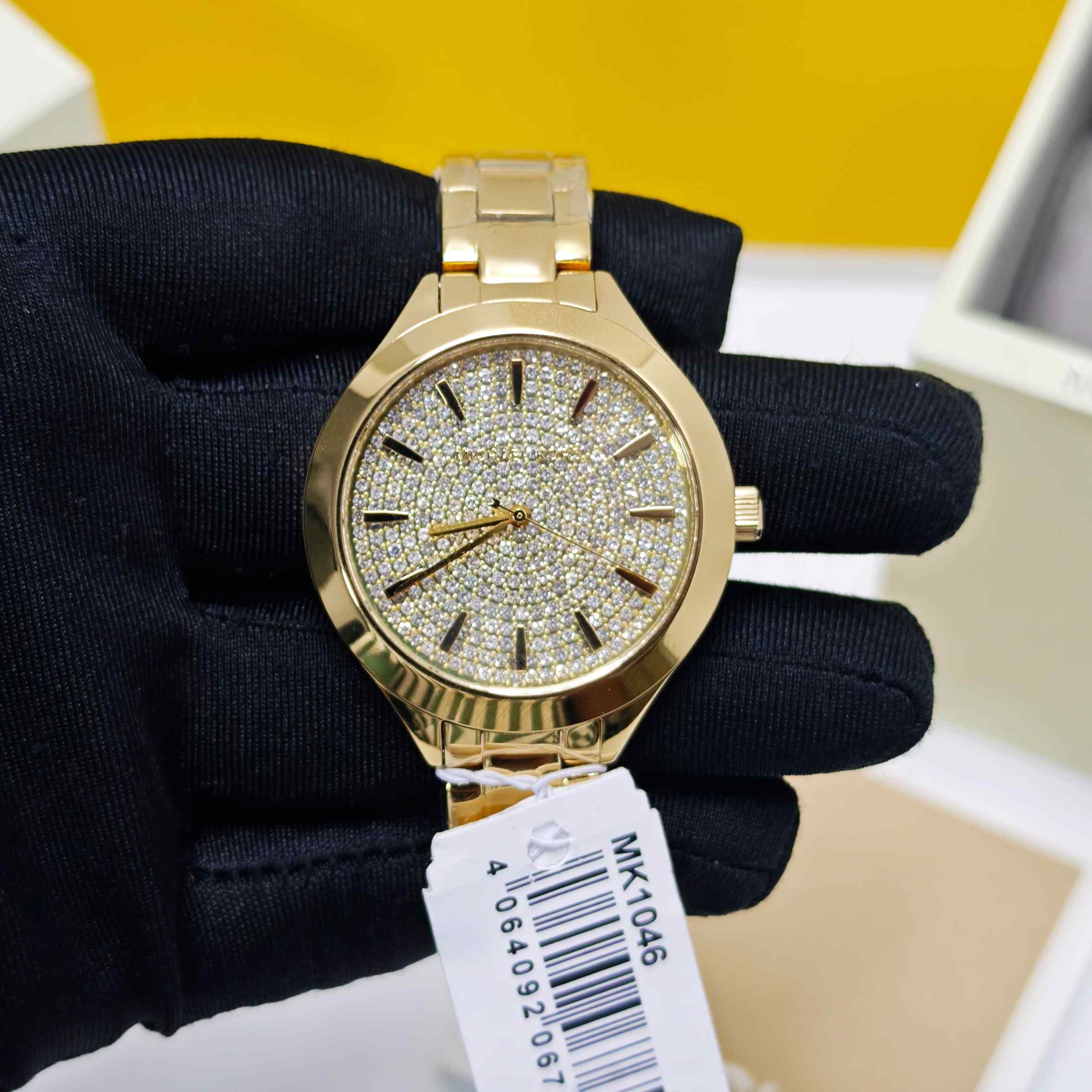 Michael Kors MK1046 Golden Steel White Diamond Dial - Image 3