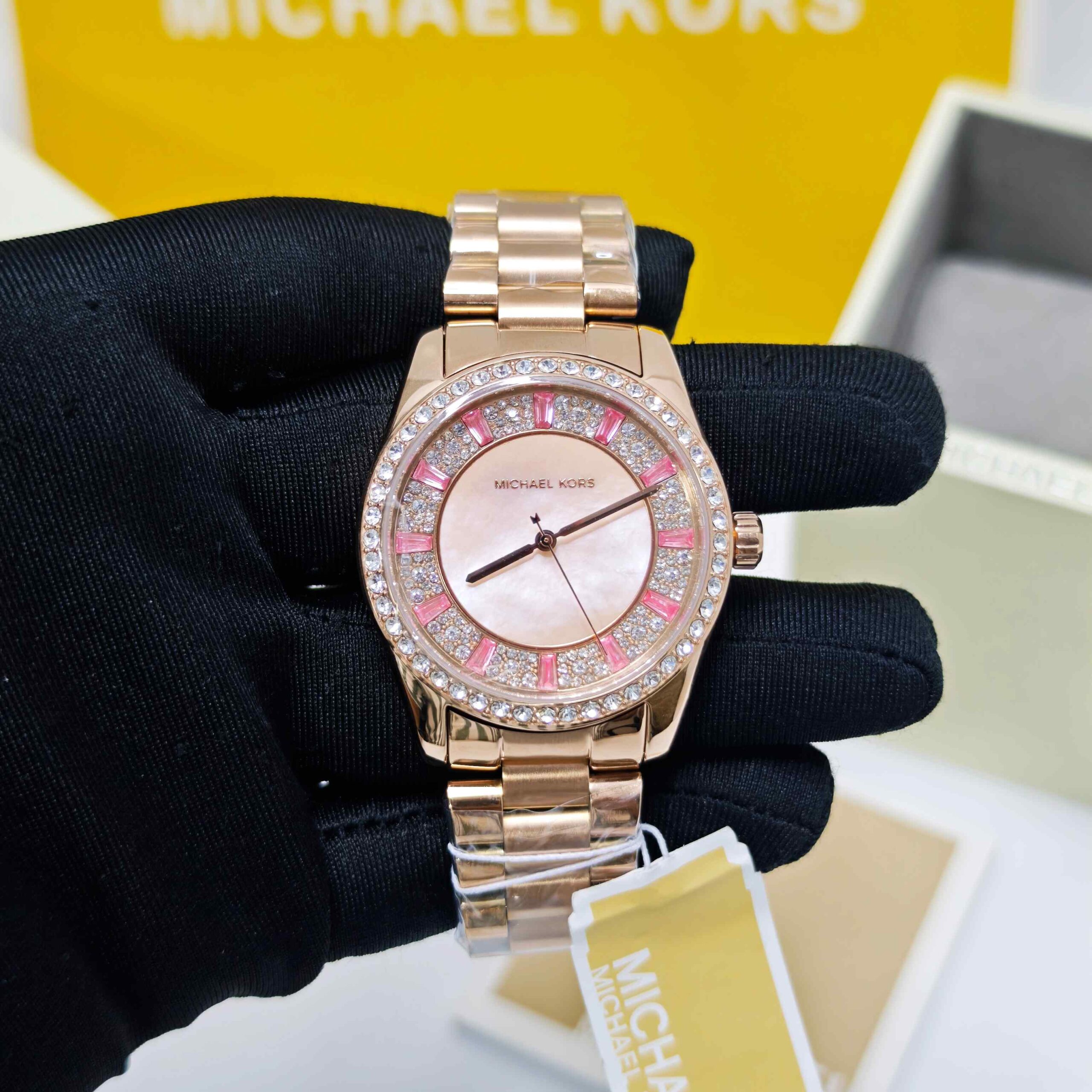 Michael Kors Mk 7444 Full Rose Gold Stick Diamond Mark