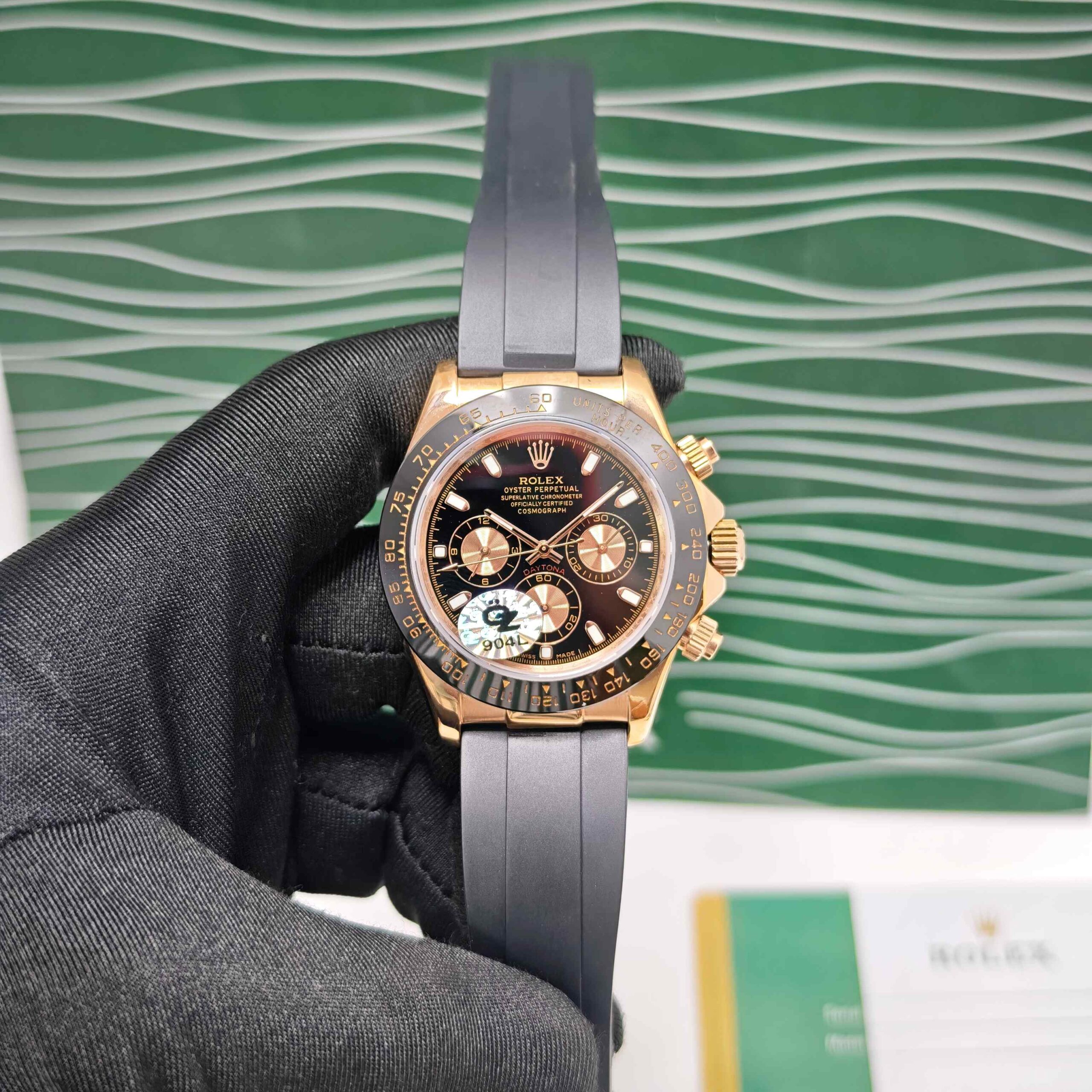 Rolex Oyster Perpetual Cosmograph Daytona Rose Gold Black Dial Semi ETA