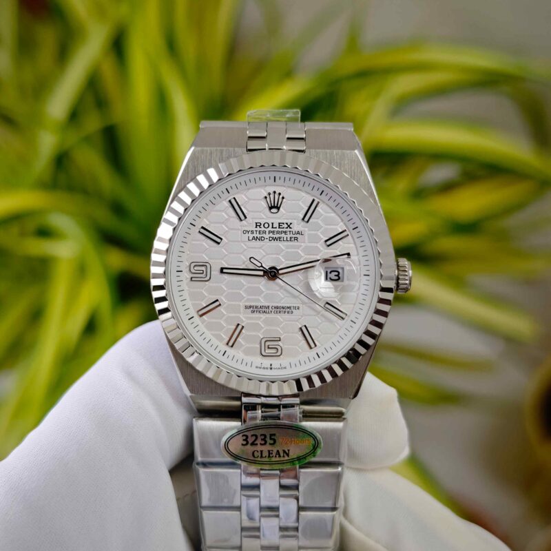 Rolex Oyster Perpetual Land-Dweller Full Silver White Dial