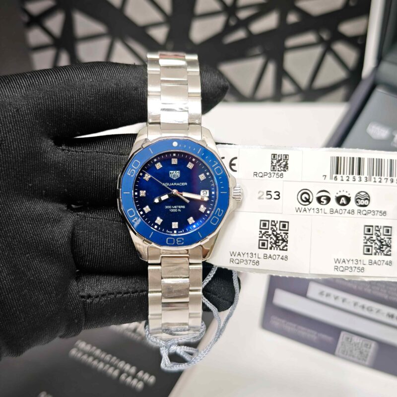 TAG Heuer Aquaracer 300M Stainless Steel Blue Diamond Dial Store Quality