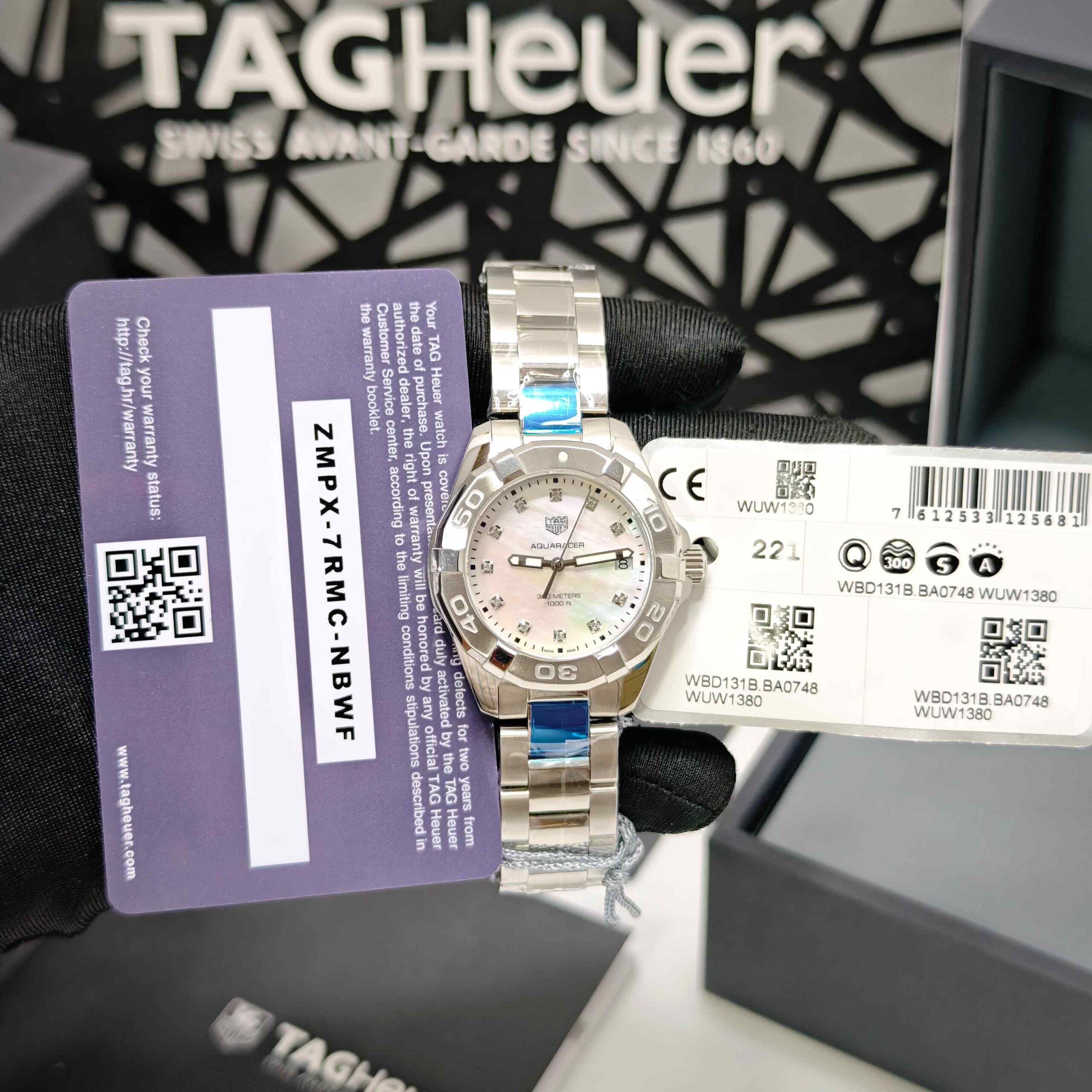 TAG Heuer Aquaracer 300M Stainless Steel White Diamond Dial Store Quality - Image 3