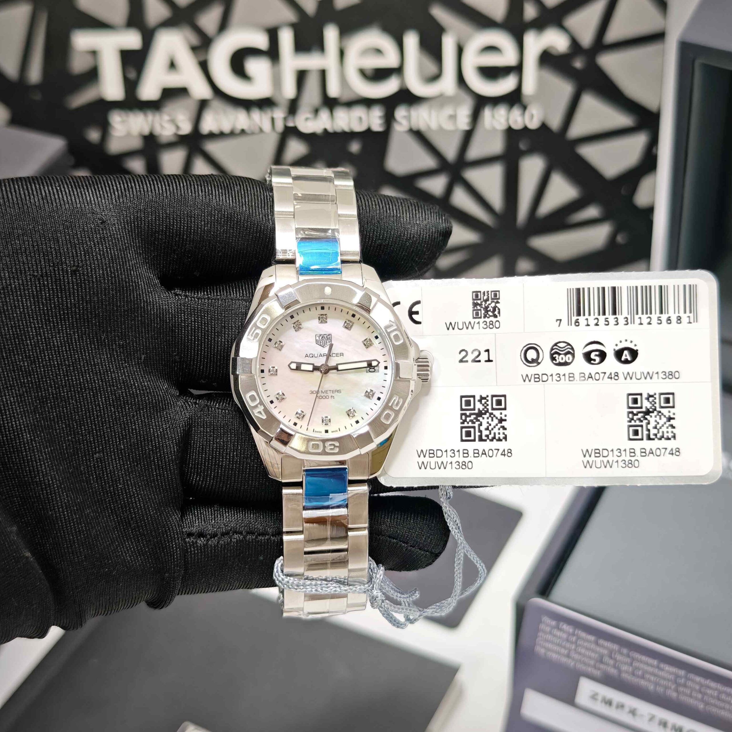 TAG Heuer Aquaracer 300M Stainless Steel White Diamond Dial Store Quality - Image 2