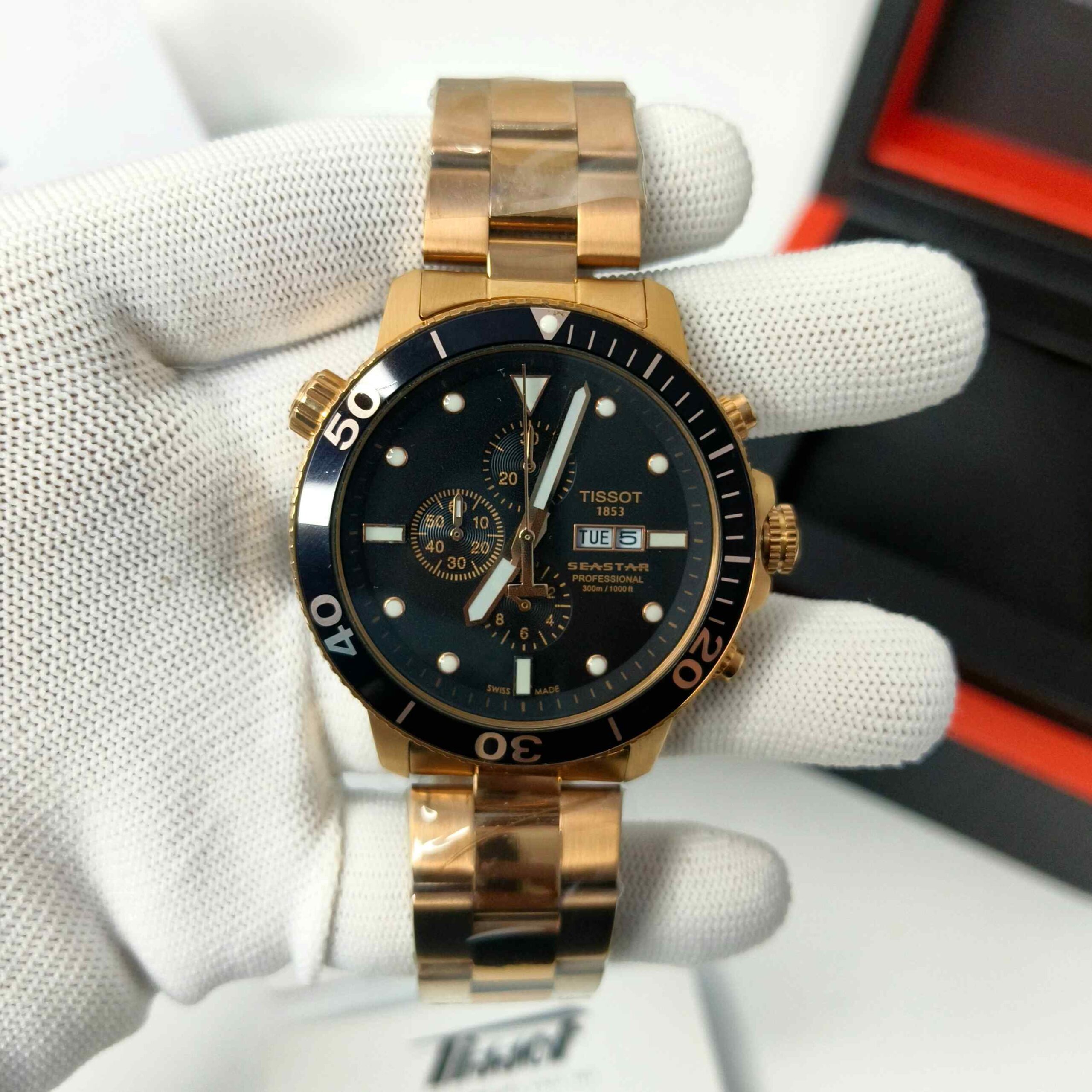 Tissot T-RACE Chronograph Rose Gold Black Dial