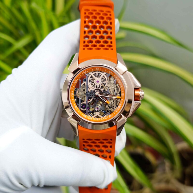 Jacob & Co Epic X Ram Janmabhoomi Titanium Edition Rose Gold Skeleton Dial