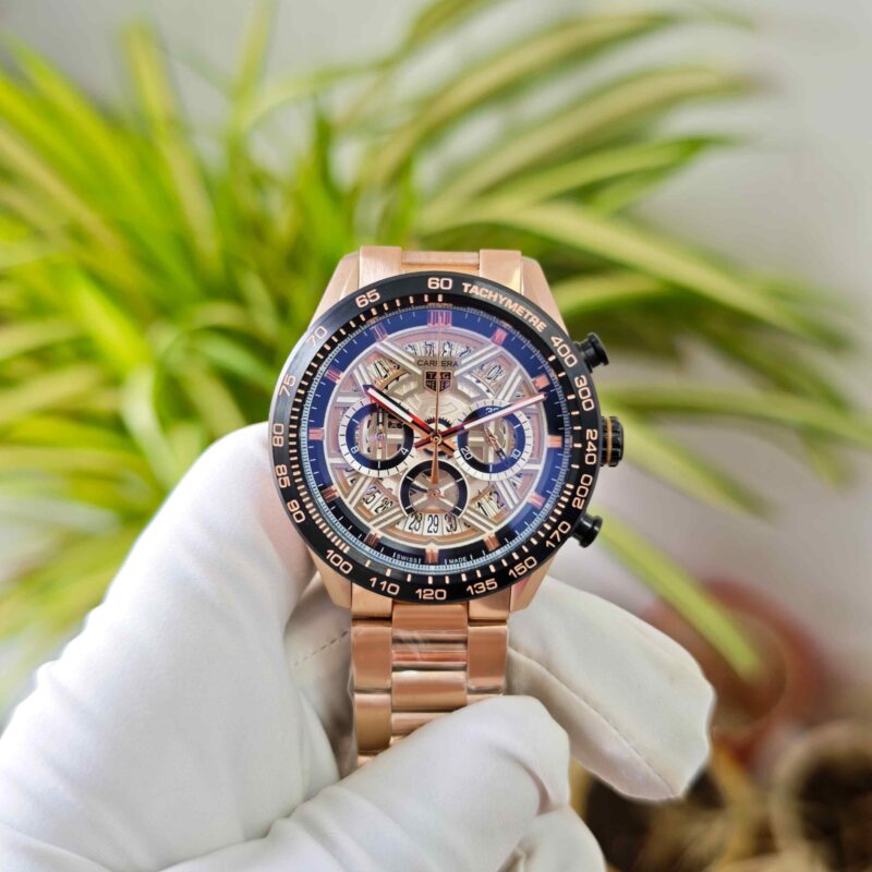TAG Heuer Carrera x Porsche 963 Racing Chronograp Full Rose Gold Skeleton Dial
