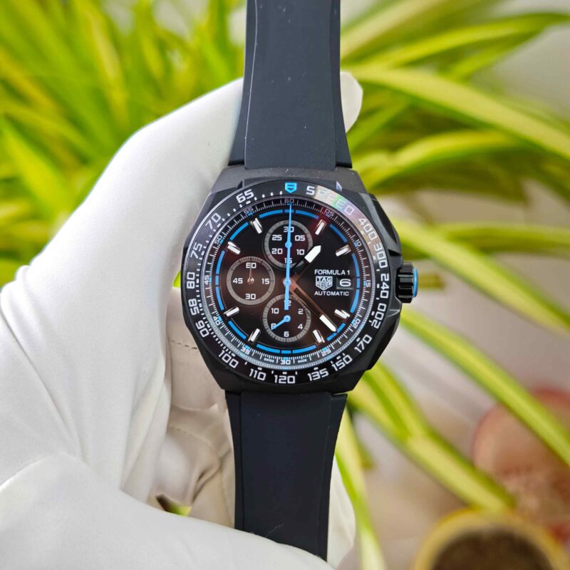 TAG Heuer Formula 1 Chronograph Titanium Black & Blue Dial Rubber Strap Quartz