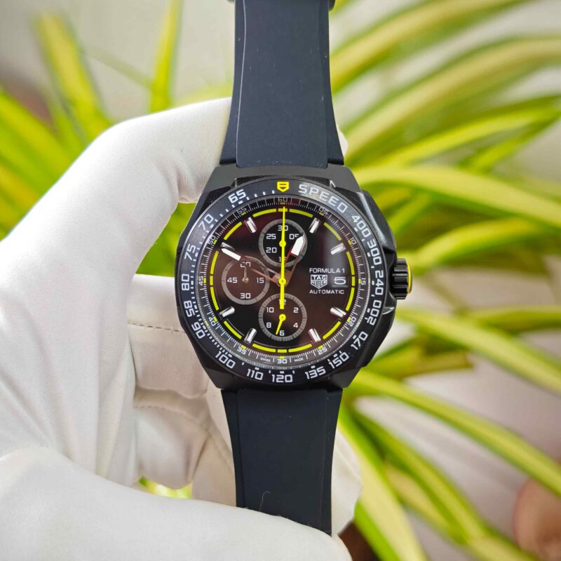 TAG Heuer Formula 1 Chronograph Titanium Black & Yellow Dial Rubber Strap Quartz