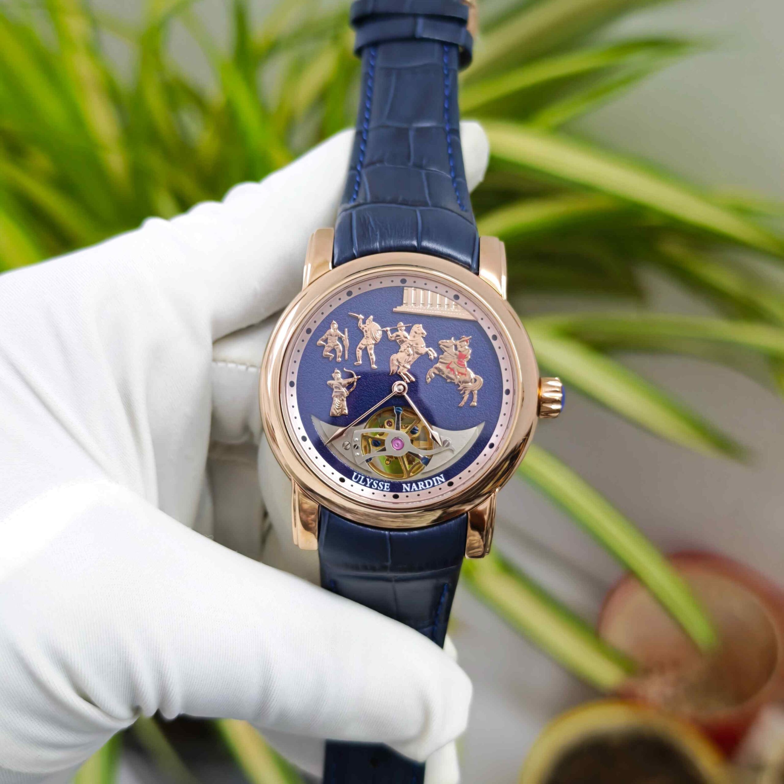 Ulysse Nardin Alexander Great Minute Repeater Westminster Tourbillon Jaq Rose Gold Blue Dial Swiss Automatic Watch