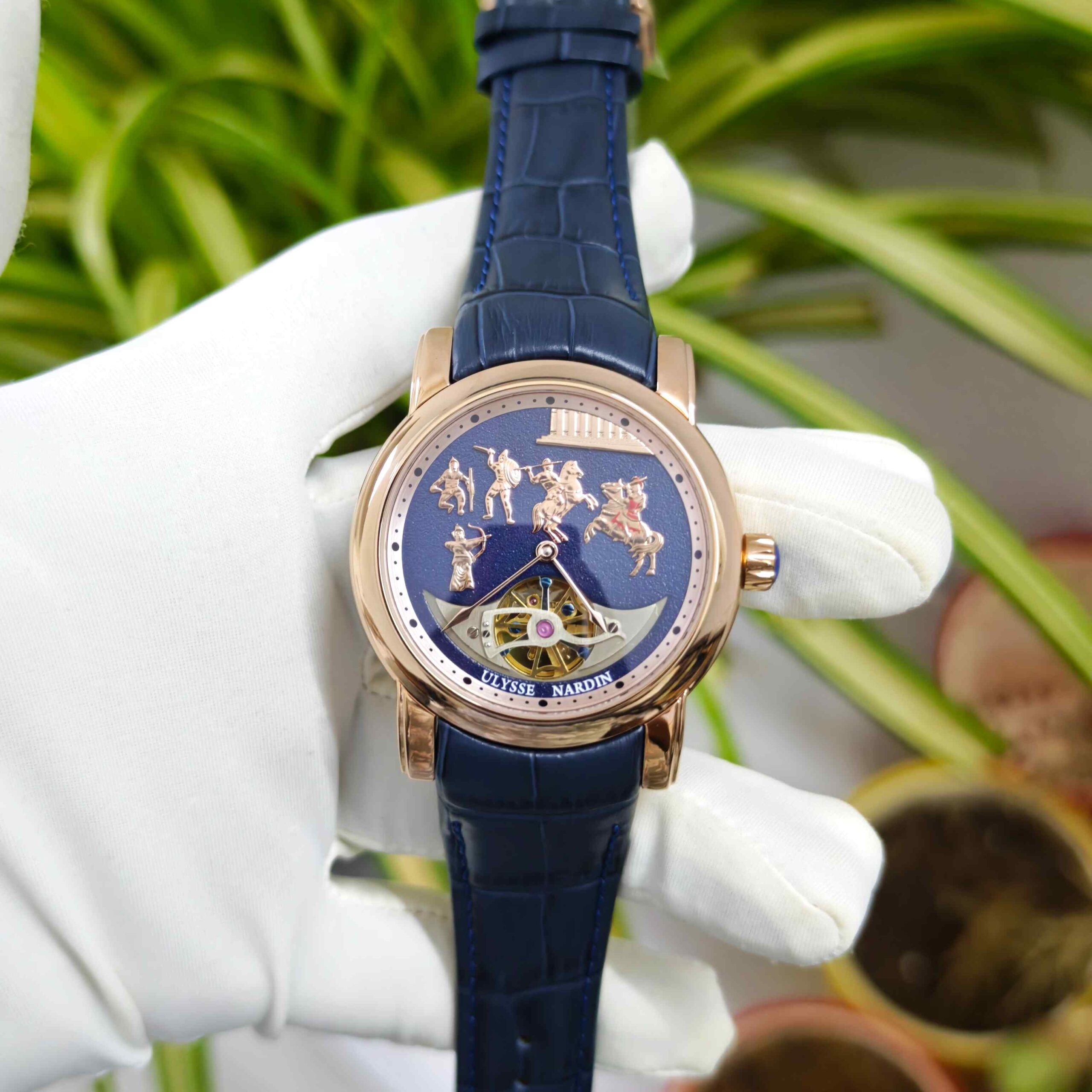 Ulysse Nardin Alexander Great Minute Repeater Westminster Tourbillon Jaq Rose Gold Blue Dial Swiss Automatic Watch - Image 2