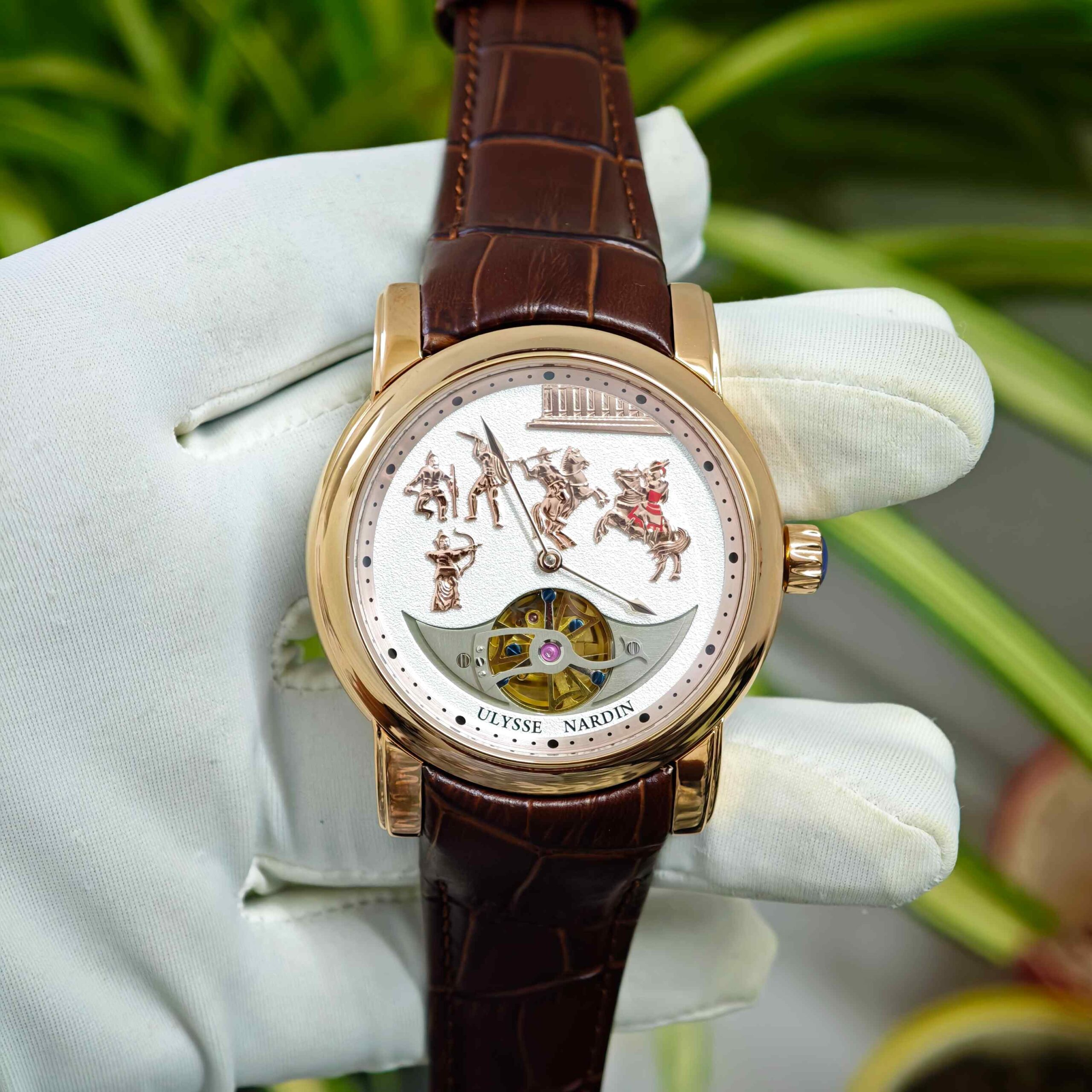 Ulysse Nardin Alexander Great Minute Repeater Westminster Tourbillon Jaq Rose Gold White Dial Swiss Automatic Watch - Image 2