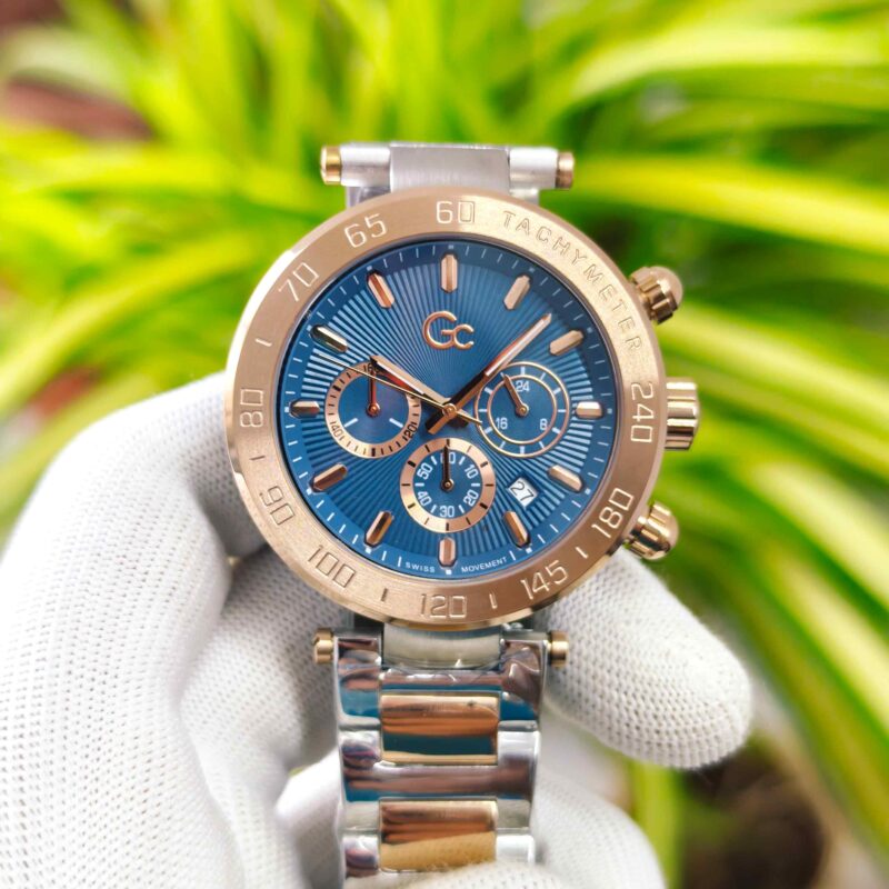 GC Chronograph Rose Gold Blue Dial Dual Tone