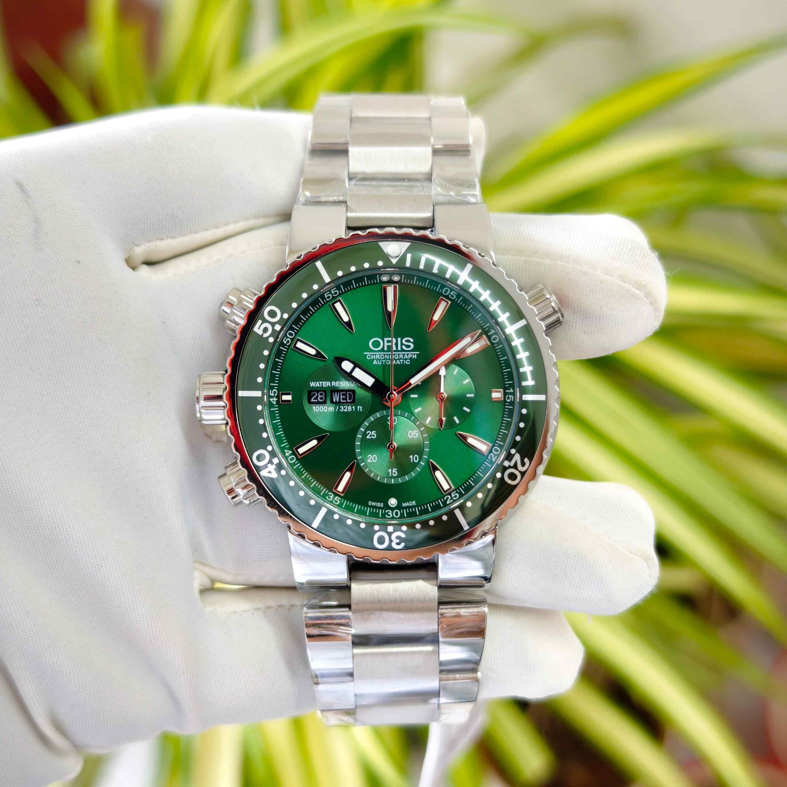 Oris Carlos Coste Cronograph Limited edition Steel Green Dial - Image 2