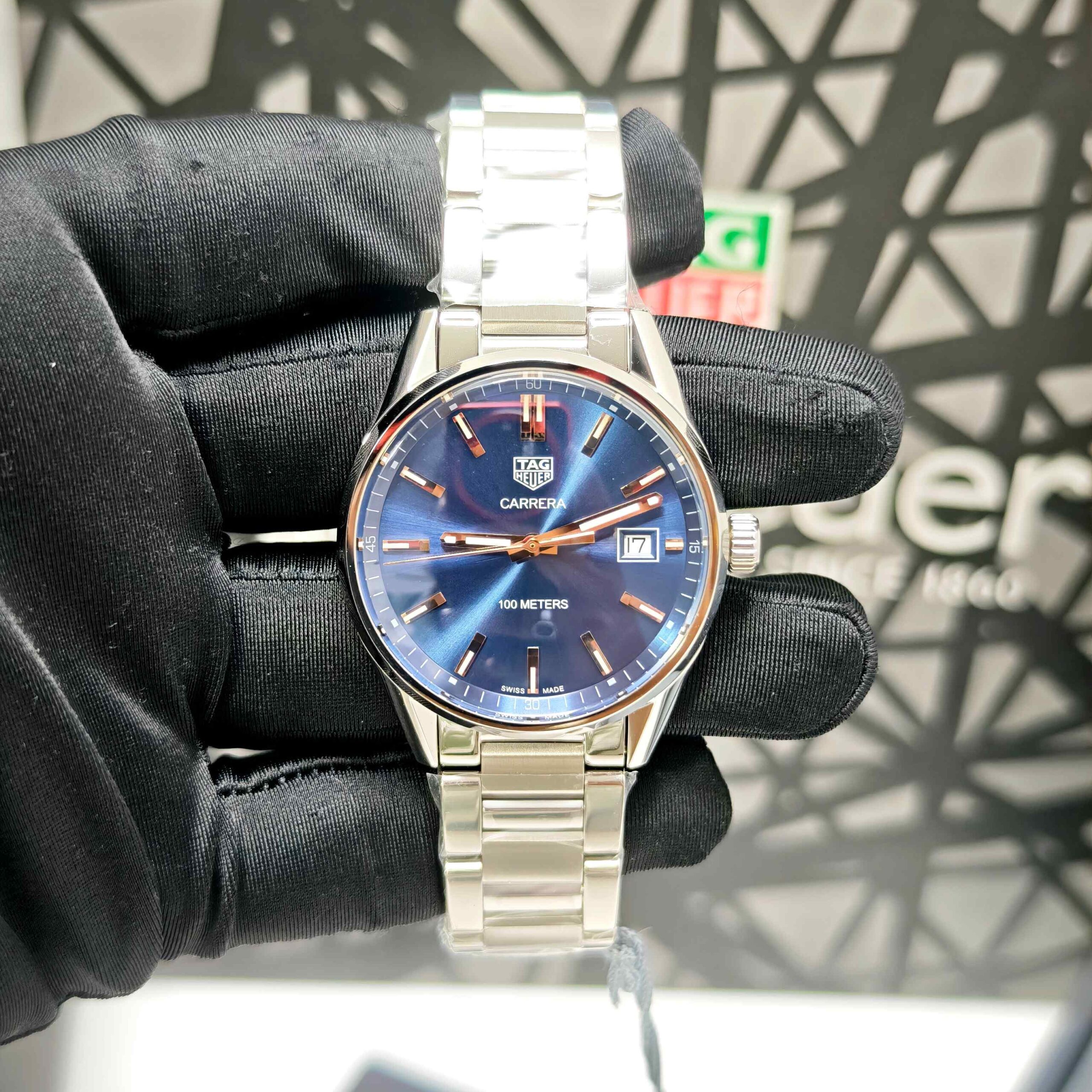 TAG Heuer Carrera 100M Steel Blue Dial Swiss Quartz Store Quality