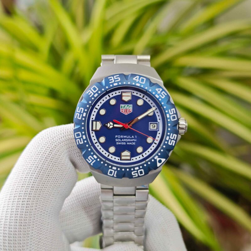 TAG Heuer Formula 1 Solargraph Steel Blue Dial Blue Bazel