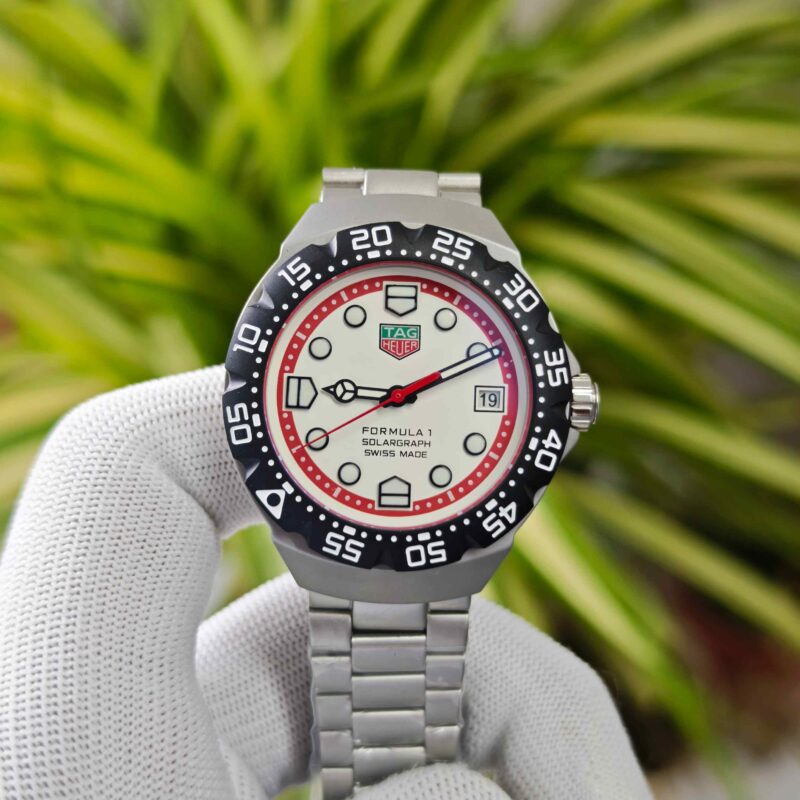 TAG Heuer Formula 1 Solargraph Steel White Dial Black Bazel