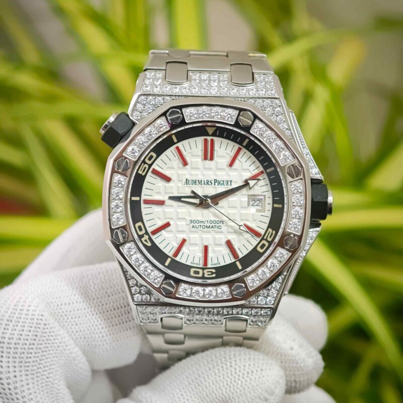 Audemars Piguet Royal Oak Offshore Steel Diamond Case White Dial