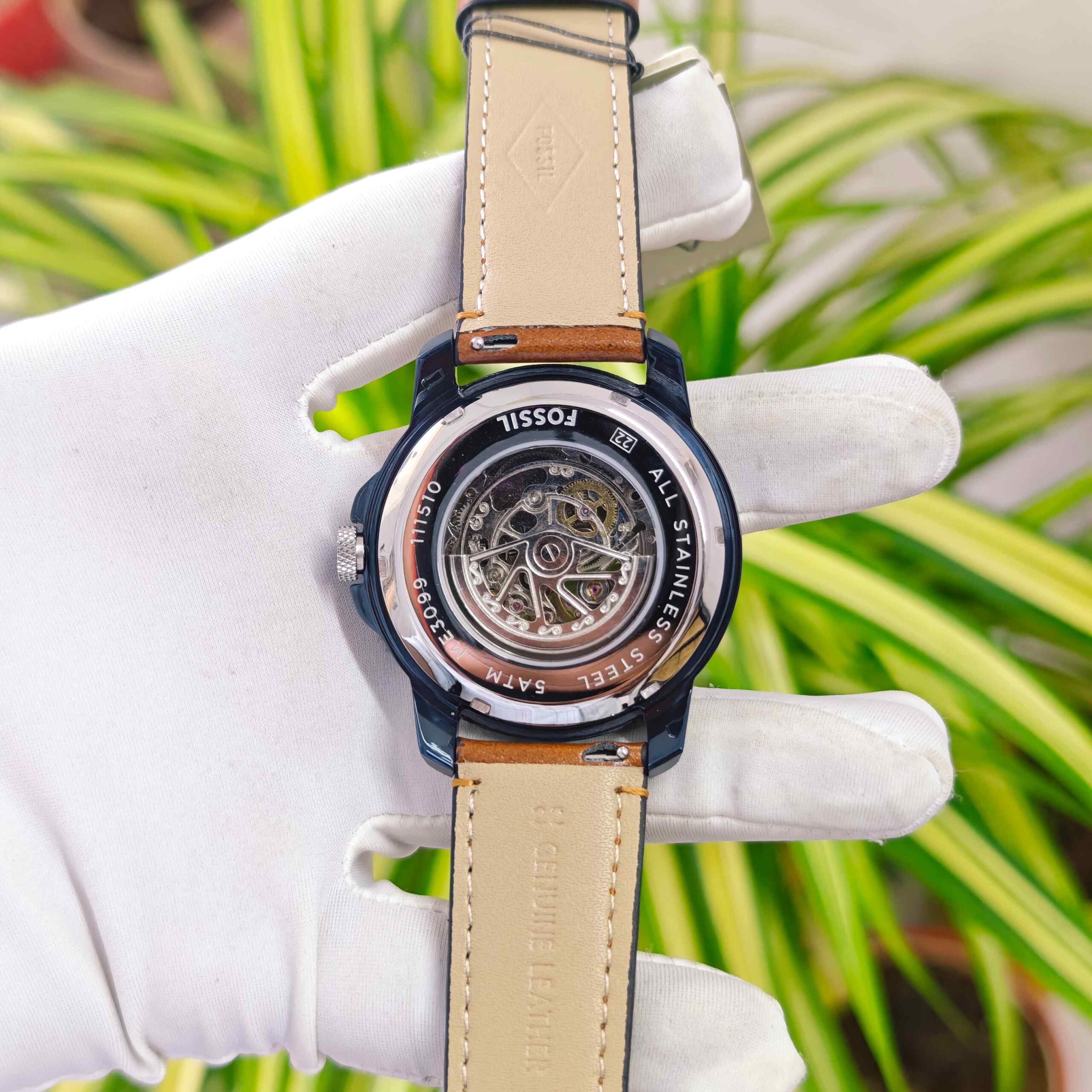 Fossil Grant Skeleton Roman Marker Steel Blue Dial - Image 3