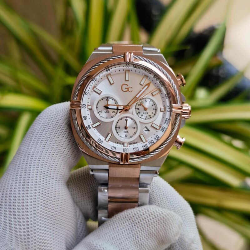 Gc Iron Class Chronograph Rose Gold steel White Dial