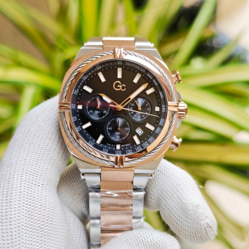 Gc IronClass Chronograph Rose Gold steel Black Dial