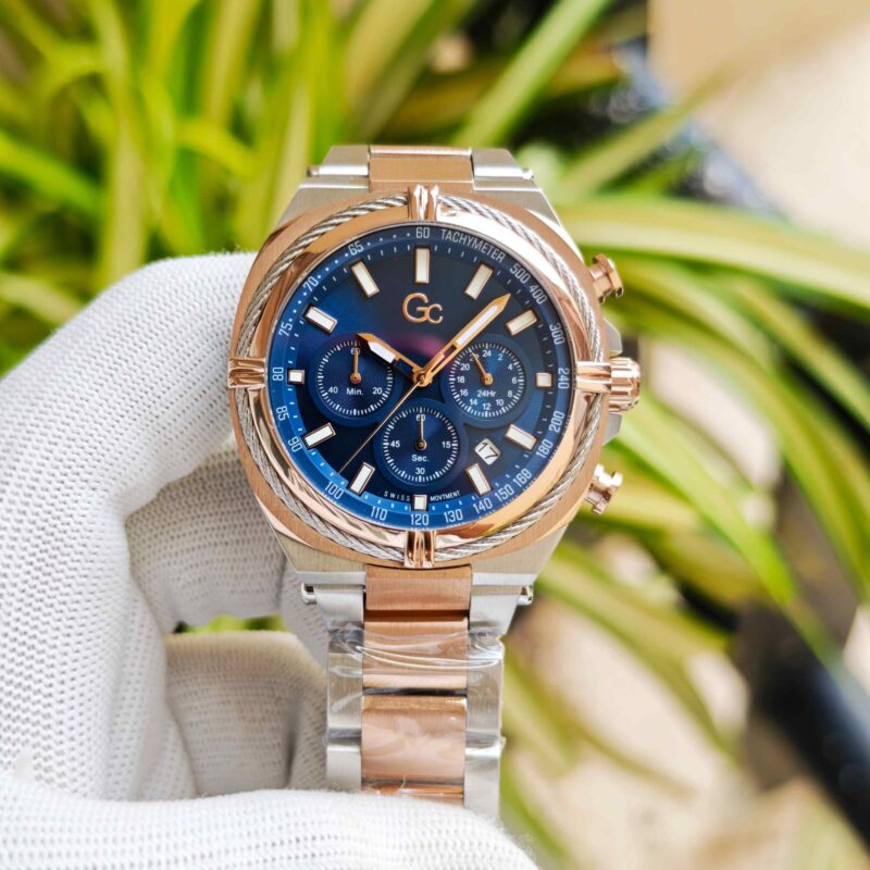 Gc IronClass Chronograph Rose Gold steel Blue Dial