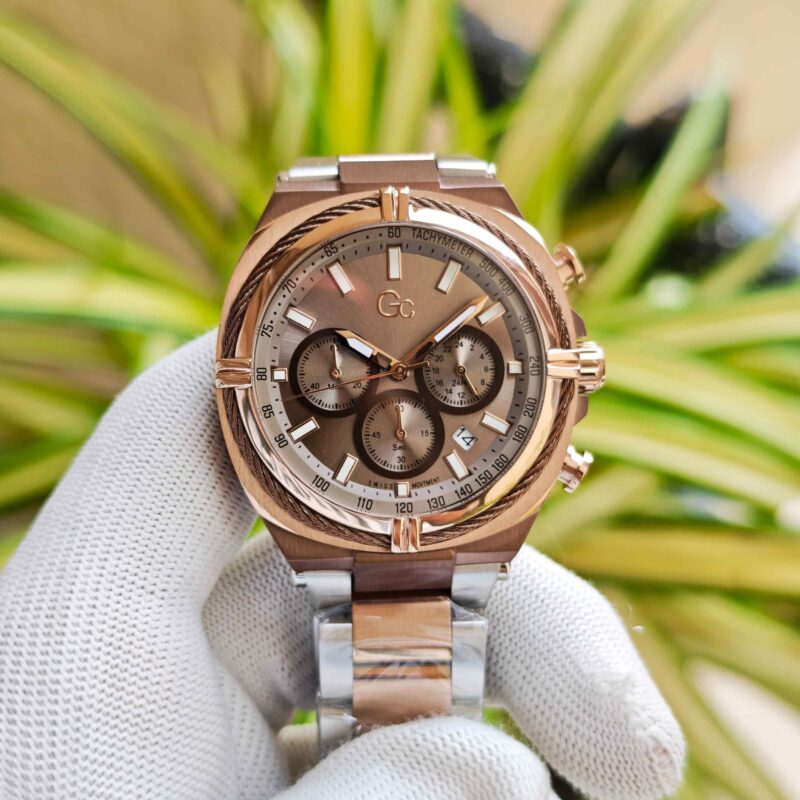 Gc IronClass Chronograph Rose Gold steel Brown Dial