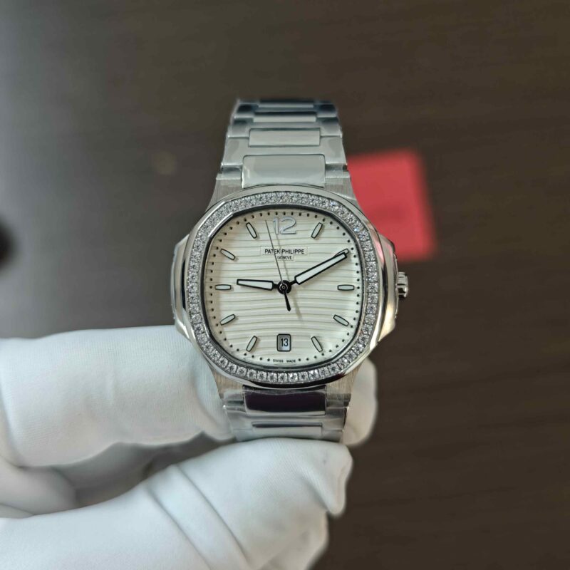 Patek Philippe Nautilus Steel White Dial Daimond Case