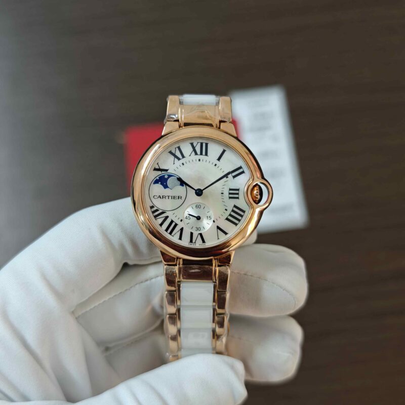 Cartier Ballon Bleu De Rose Gold Mother-of-pearl dial white ceramic and Rose Gold