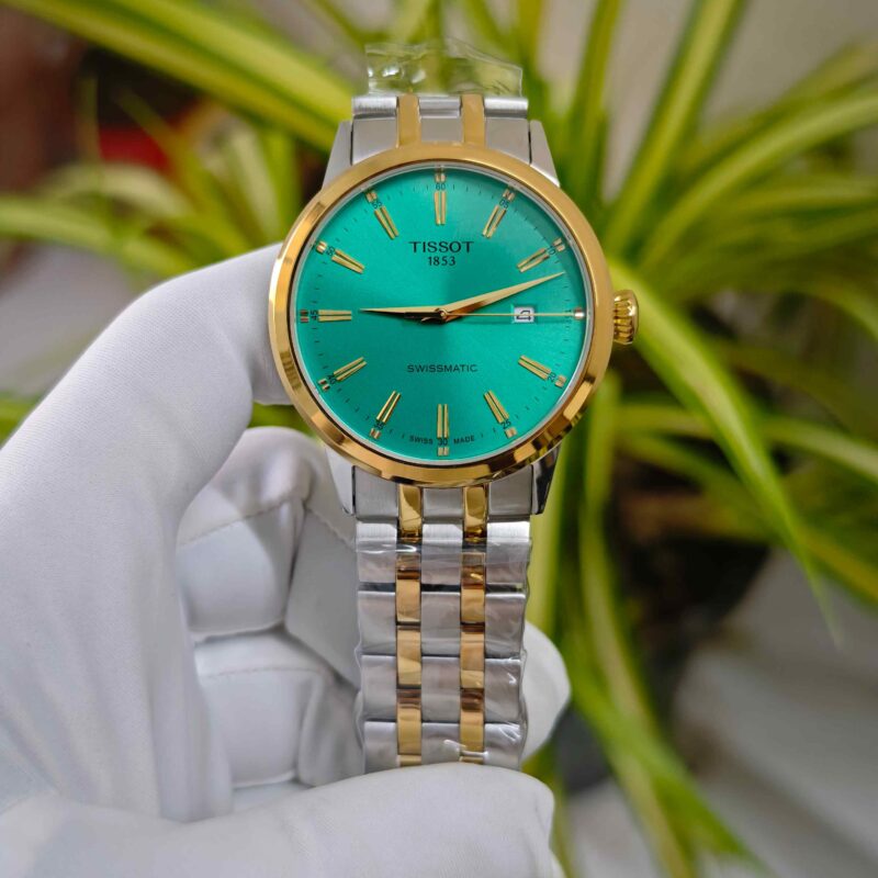 Tissot Classic Dream Swissmatic Steel Gold Light Green Dial Dual Tone