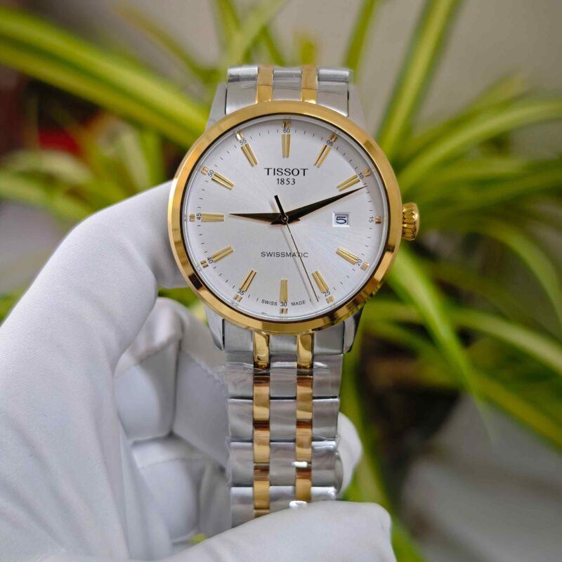 Tissot Classic Dream Swissmatic Steel Gold White Dial Dual Tone