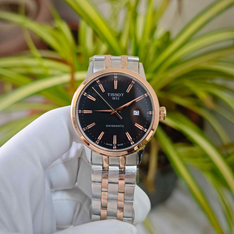 Tissot Classic Dream Swissmatic Steel Rose Gold Black Dial