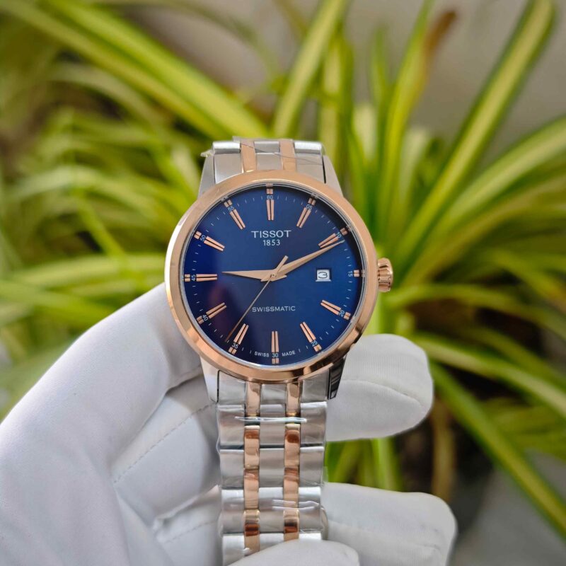 Tissot Classic Dream Swissmatic Steel Rose Gold Blue Dial