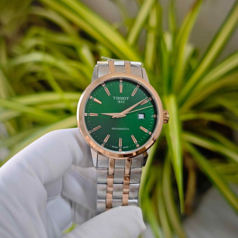 Tissot Classic Dream Swissmatic Steel Rose Gold Green Dial